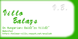 villo balazs business card